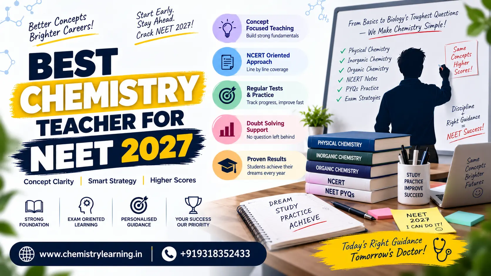 NEET 2027 aspirant studying chemistry with concept-based notes