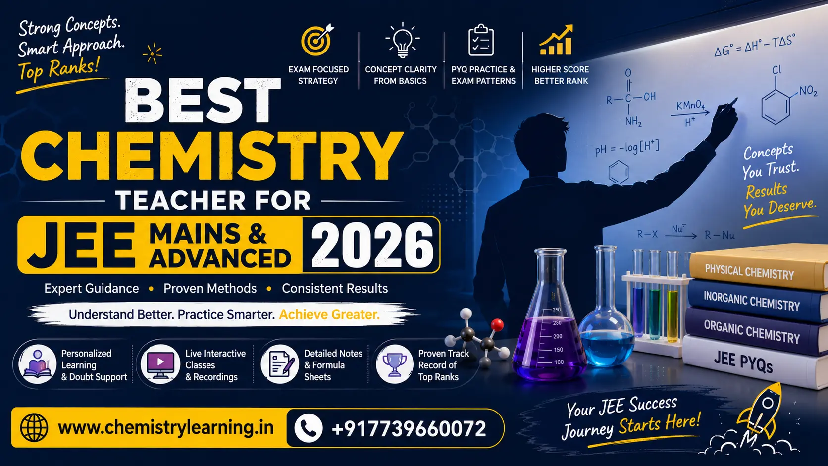 Focused JEE 2026 aspirant working through a chemistry problem