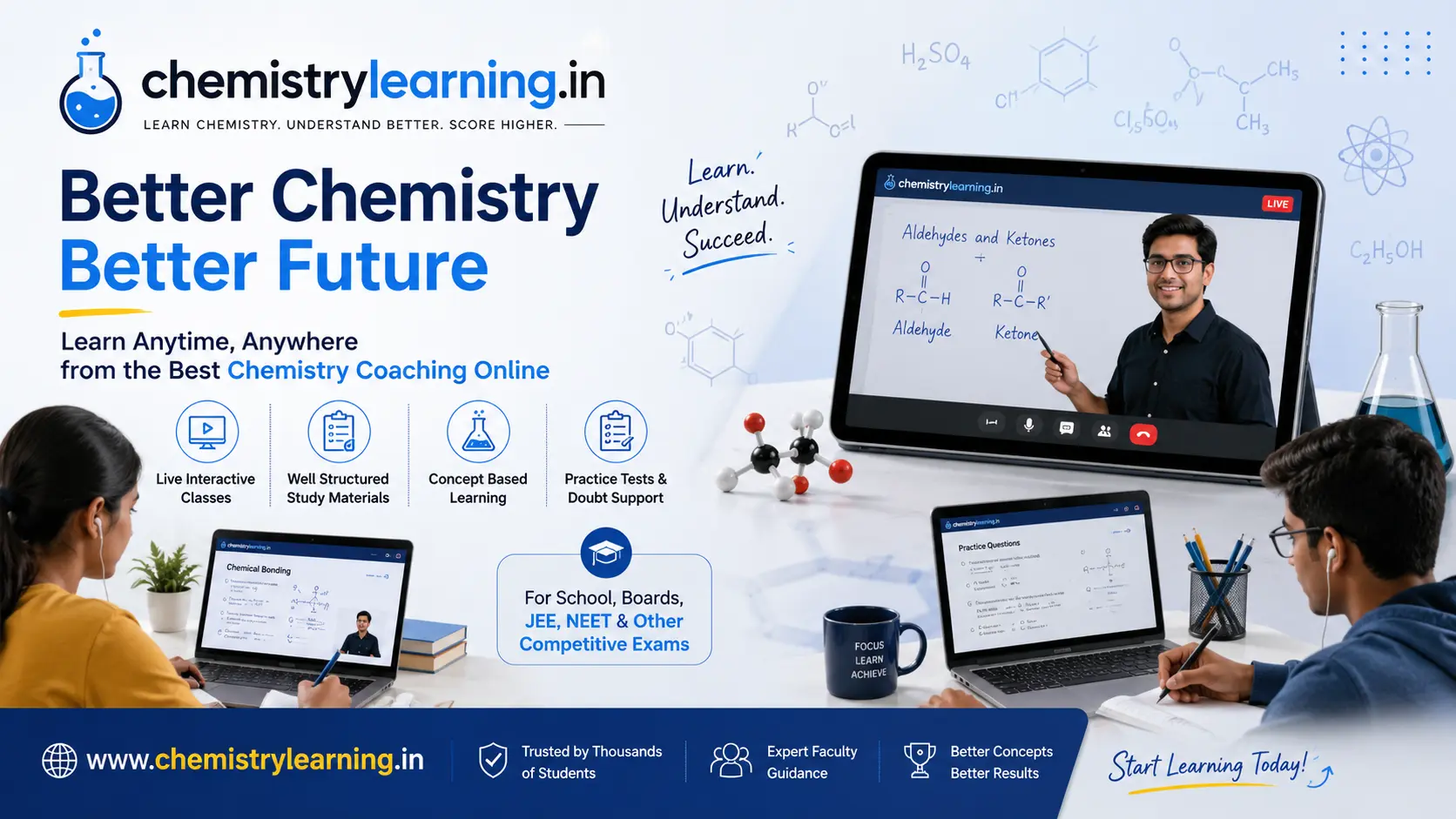 Student receiving one-on-one personal chemistry tutoring